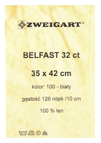 Tkanina Belfast 32ct Zweigart biała
