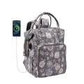 Plecak dziewiarski z portem USB szary