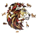 drewniane puzzle L - lew