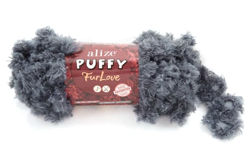 Włóczka Alize Puffy FurLove nr 87 popielata
