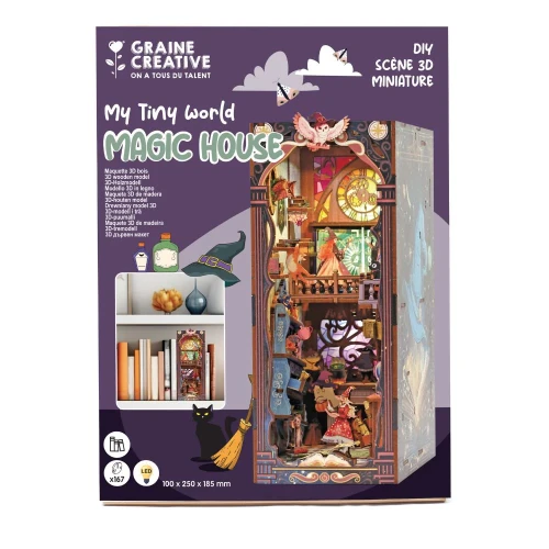 Drewniane puzzle 3D - diorama magiczny dom