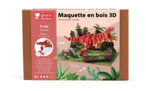 Drewniana makieta, puzzle 3D do samodzielnego złożenia - T-rex