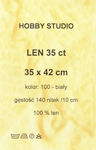 Tkanina 100% lniana 35ct biała