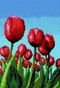 Kanwa z nadrukiem tulipany (5239)