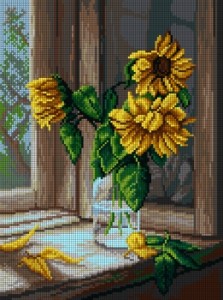 Kanwa z nadrukiem słoneczniki (7129)