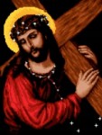 Kanwa z nadrukiem Jezus z krzyżem (7327)