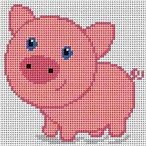 Kanwa z nadrukiem świnka (1035)