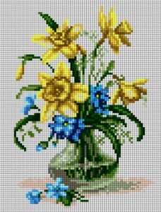 Kanwa z nadrukiem żonkile (5822) 