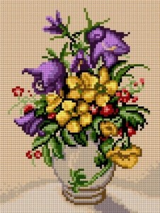 Zestaw do haftu kwiaty w wazonie (5468)