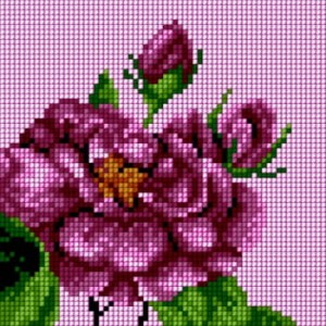 Kanwa z nadrukiem piwonie (5936) 