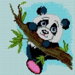 Kanwa z nadrukiem panda (5595)