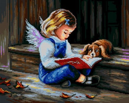 Zestaw do haftu Aniołek czytający książkę 7243 po