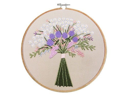 zestaw do haftu płaskiego z tamborkiem