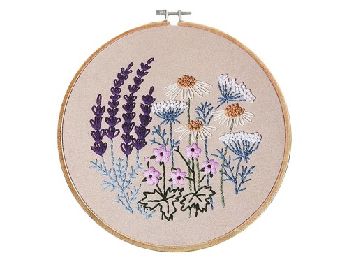 zestaw do haftu z tamborkiem kwiaty