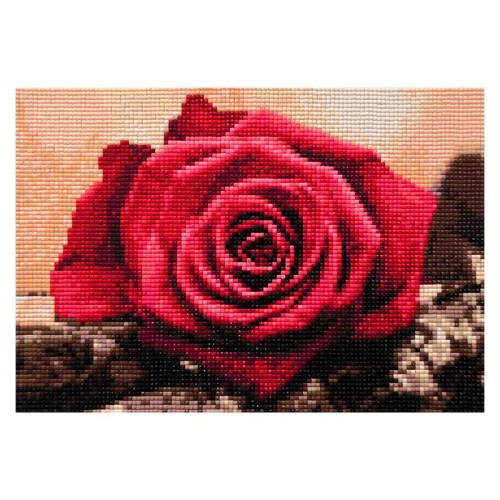 Diamond painting czerwona róża