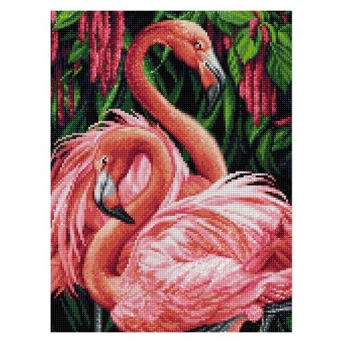 Diamond painting flamingi