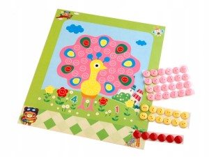 Zestaw kreatywny dla dzieci, wyklejanie guziczkami