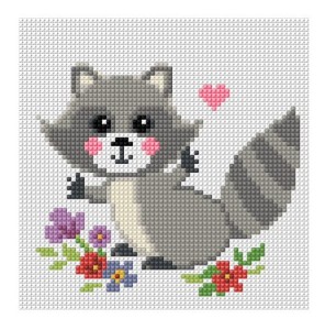 Kanwa z nadrukiem szop pracz (1058) 