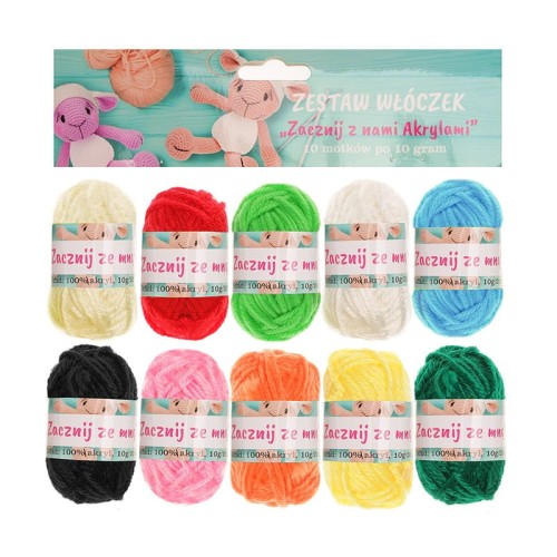 Zestaw włóczek akrylowych