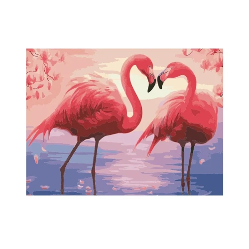 Haft diamentowy - flamingi