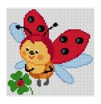 Kanwa z nadrukiem biedroneczka (1024)