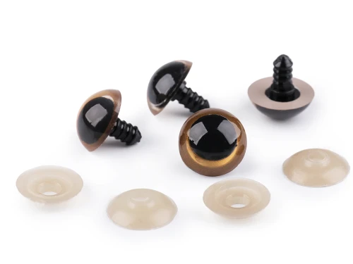 Półokrągłe oczy 20mm złote
