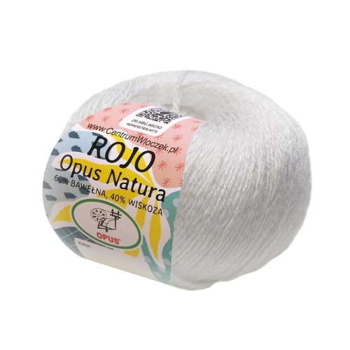 Włóczka wiskozowa Rojo biała nr 002
