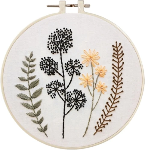 zestaw do haftu płaskiego z tamborkiem