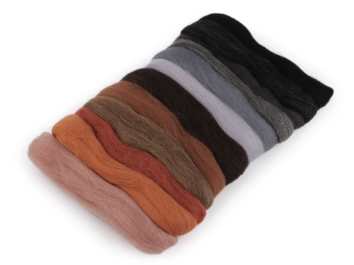 Wełna czesankowa mix 8 - ziemia